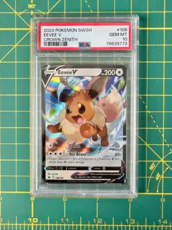 2023 Pokemon SWSH - Eevee V 108/159 - Crown Zenith - PSA 10 - Image 1