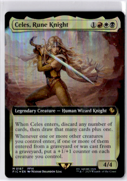 FOIL Extended Art CELES, RUNE KNIGHT mtg NM Final Fantasy Commander Mythic - Image 1