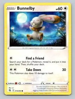 2021 Pokemon Card Fusion Strike Bunnelby 214/264 - Image 1