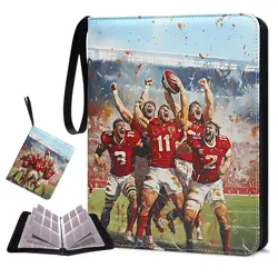 Football Card Binder 900 Pocket, Trading Card Binder 9 Pockets with 50 Remova - Image 1