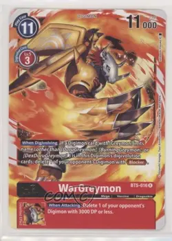 2021 Digimon Card Game - Battle of Omni Rare Wargreymon #BT5-016 READ - Image 1