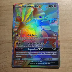 Mewtwo GX 76/73 - LP RAINBOW SECRET RARE Shining Legends - Pokemon 2017 TCG Card - Image 1