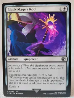 Magic MTG - Black Mage's Rod - Final Fantasy - NMINT #0090 - Image 1