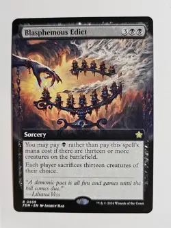 MTG TCG Blasphemous Edict (Extended Art) Foundations Regular Nm - Image 1