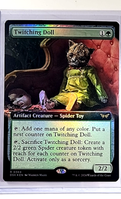 MTG Magic The Gathering DSK Duskmourn Extended Art Foil #384 Twitching Doll LP - Image 1