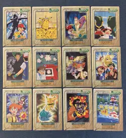 Set 12 Pokemon Jumbo Carddass Chip Shooter TCG Vintage Nintendo Bandai Japanese - Image 2