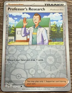 Pokemon Prismatic Evolutions Professor's Research (Elm) Reverse Holo 123/131 (L) - Image 1