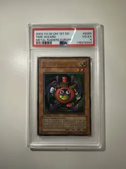 Time Wizard - Metal Raiders - PSA 4 2003 Yugioh 1st - Image 1