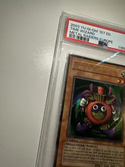 Time Wizard - Metal Raiders - PSA 4 2003 Yugioh 1st - Image 3