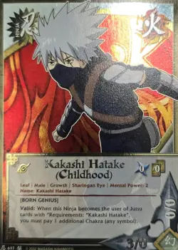 Naruto CCG Kakashi Hatake (Childhood) 697 Promo FOIL Card NM-MT NP - Image 1