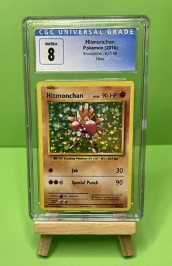 Pokemon TCG Hitmonchan Evolutions Holo Card 62/108 Rare CGC 8 NM/Mint - Image 2