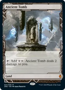MTG Ancient Tomb - Foil, Light Play, English Zendikar Rising Expeditions - Image 1