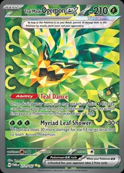 NM-Mint Teal Mask Ogerpon ex - 211/167 - Special Illustration Rare Pokemon Twili - Image 1