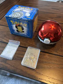 Pokemon #61 Poliwhirl 1999 Burger King Lmtd Ed 23k Gold Plated Card in Pokeball - Image 1