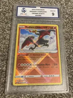 PSA 9 Radiant Charizard 020/159 Crown Zenith Holo Graded Pokemon Card - Image 1