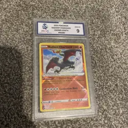 PSA 9 Radiant Charizard 020/159 Crown Zenith Holo Graded Pokemon Card - Image 2