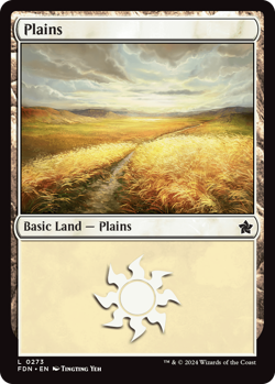 4x Plains (273) - Basic Land MTG Foundations NM Magic Regular - Image 1