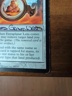 MTG Extraplanar Lens Mirrodin SIGNED BY LARS GRANT WEST - Image 4