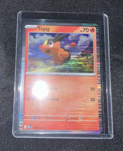 Pokemon Black Bolt White Flare 011/086 Tepig Foil Holo Poster Collection Promo - Image 1