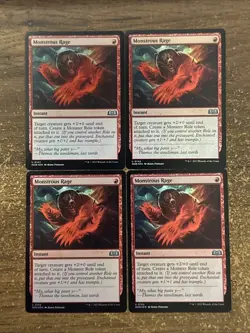 MTG *Monstrous Rage foil X4* (NM) Wilds of Eldraine Magic the Gathering - Image 1