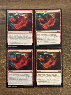 MTG *Monstrous Rage X4* (NM) Wilds of Eldraine Magic the Gathering - Image 1