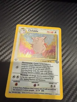 Pokemon Cards: Jungle 1st Edition Rare Holo: Clefable 1/64 - Image 1