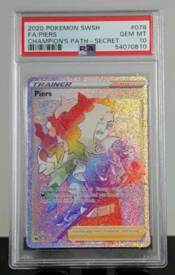 Piers Full Art Secret Rare #078 Pokemon SWSH Champions Path 2020 PSA 10 GEM MINT - Image 1