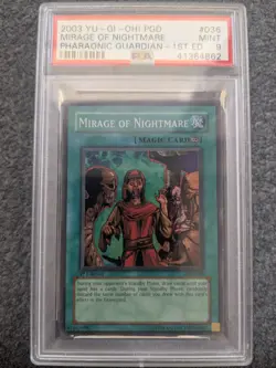 YUGIOH MIRAGE OF NIGHTMARE 1ST EDITION ULTRA RARE#PGD-036 PSA 9 - Image 1