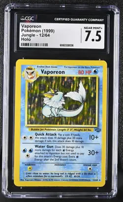 CGC 7.5 Vaporeon 1999 Jungle 12/64 Holo Pokemon Card psa - Image 1
