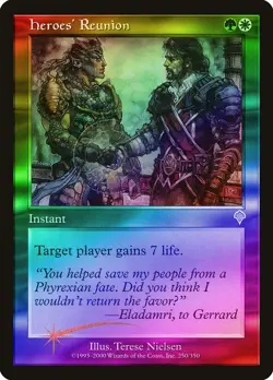 Heroes' Reunion FOIL Invasion HEAVILY PLD White Green Uncommon MTG CARD ABUGames - Image 1