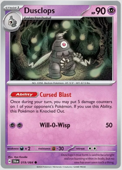 Pokemon TCG - Shrouded Fable - Dusclops SFA 019/064 English Card - Image 1