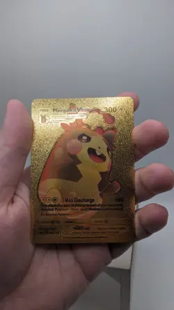 Nintendo Pokemon Morpeko VMAX Gold Foil Metal Fan Art Card 300HP 080/202 - Image 3