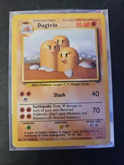 Pokemon TCG Dugtrio Card 19/102 Rare Base Set Non-Holo - Image 1