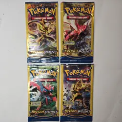 Pokemon XY Breakpoint 3 Card Mini Booster Pack 4 Pack Art Set - Image 1