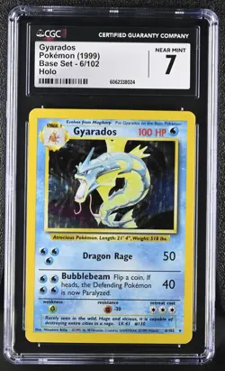 CGC 7 Gyarados 1999 Base Set 6/102 Holo Pokemon Card psa - Image 1