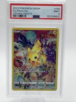 Pokemon TCG Crown Zenith Pikachu Holo Card 160/159 Secret Rare PSA 9 - Image 1