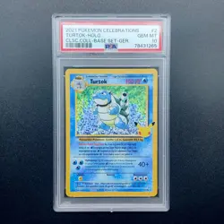 Pokemon Turtok PSA 10 GEM MT 2021 Celebrations Holo 2/102 Classic Coll Base Set - Image 1