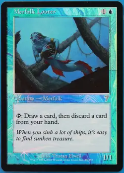 Merfolk Looter FOIL 7th Edition NM Blue Uncommon MTG CARD (ID# 490026) ABUGames - Image 1