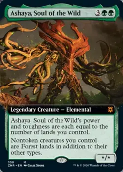 MTG English Extended Art Ashaya, Soul of the Wild NM Foil Zendikar Rising - Image 1
