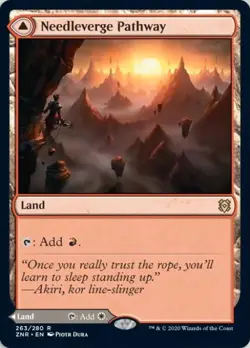 MTG English Needleverge Pathway / Pillarverge Pathway NM Foil Zendikar Rising - Image 1