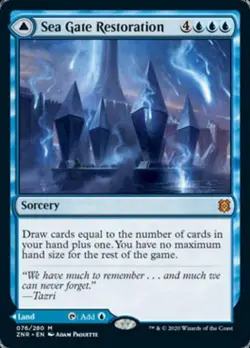 MTG English Sea Gate Restoration / Sea Gate, Reborn NM Foil Zendikar Rising - Image 1