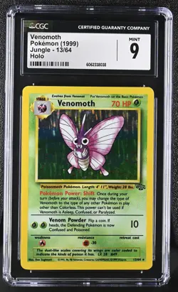 CGC 9 MINT Venomoth 1999 Jungle 13/64 Holo Pokemon Card psa - Image 1