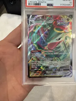 2023 Pokemon Sword & Shield Crown Zenith Rayquaza VMAX #102 PSA 10 GEM MINT - Image 5