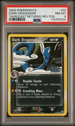 2004 POKEMON EX TEAM ROCKET RETURNS #32 DARK DRAGONAIR-REVERSE FOIL PSA 8 - Image 1