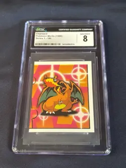 Charizard CGC 9 Merlin Pokemon Sticker No.180 1998 Merlin - Image 1