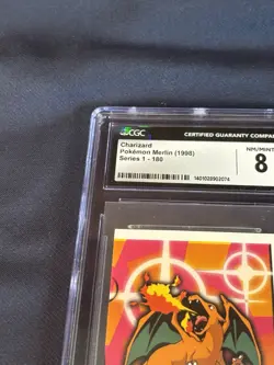Charizard CGC 9 Merlin Pokemon Sticker No.180 1998 Merlin - Image 2