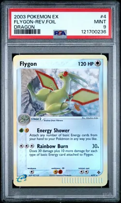 2003 POKEMON EX DRAGON #4 FLYGON-REVERSE FOIL PSA 9 - Image 1