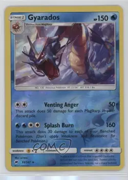 Gyarados Reverse Foil Pokemon Sun & Moon Burning Shadows #33 - Image 1