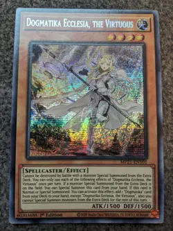 YUGIOH DOGMATIKA ECCLESIA, THE VIRTUOUS 1ST EDITION PRISMATIC SECRET RARE - Image 1