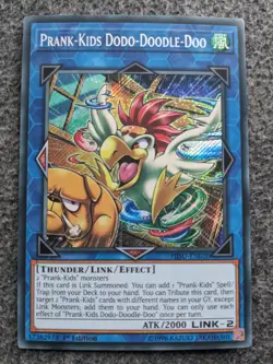 YUGIOH PRANK-KIDS DODO-DOODLE-DOO 1ST EDITION SECRET RARE#HISU-EN020 - Image 1